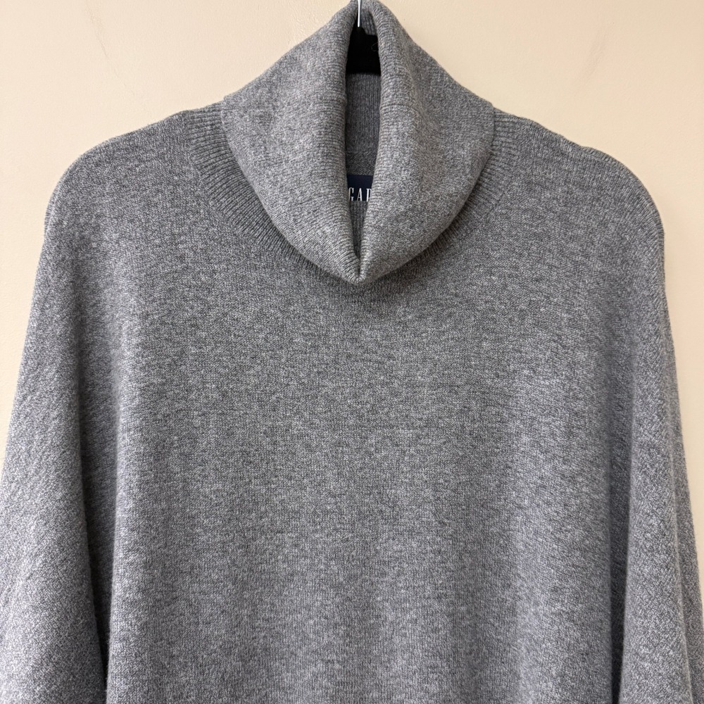 Gap Women Maternity CashSoft Turtleneck Dolman Sweater Cotton Size Small Gray - Picture 3 of 9